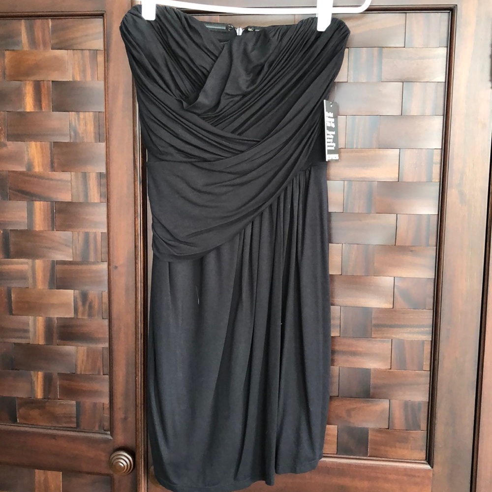 Black strapless dress